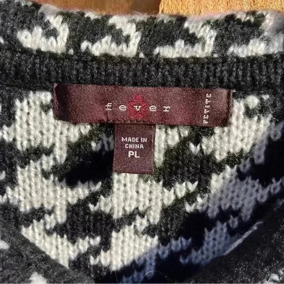 New ModCloth Fever Houndstooth Sweater Top Button Up 90s Y2K Gothic PL - Picture 3 of 5